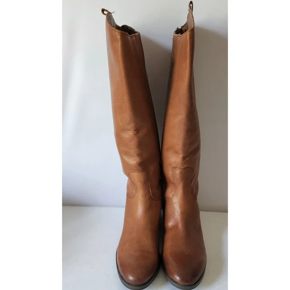 Sam Edelman Penny tall Riding Brown Boots Whiskey British tan size 6 M